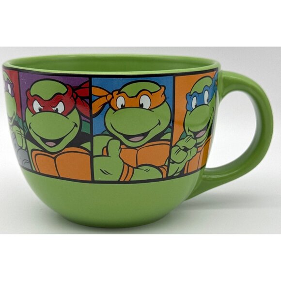 Teenage Mutant Ninja Turtles Large Coffee/Soup Mug 24oz Red Green 2016 Viacom - Picture 1 of 2
